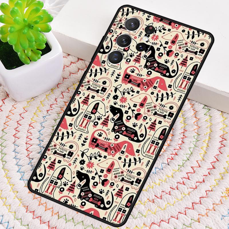 Dachshund And Flower Phone Case for Samsung Galaxy Note 10 Pro S26 Ultra S23 S24 FE S25 S21 S22 PLUS Shockproof Cove