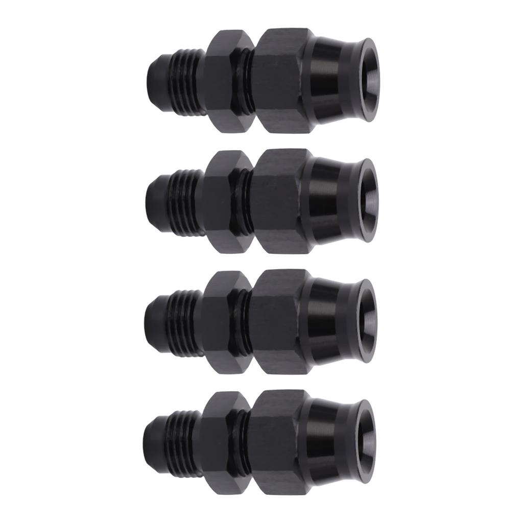 4PCS AN6 Adapter Male Thread Aluminium Alloy  Age Proof with Brass Ferrule for Liquid Gas   Oil