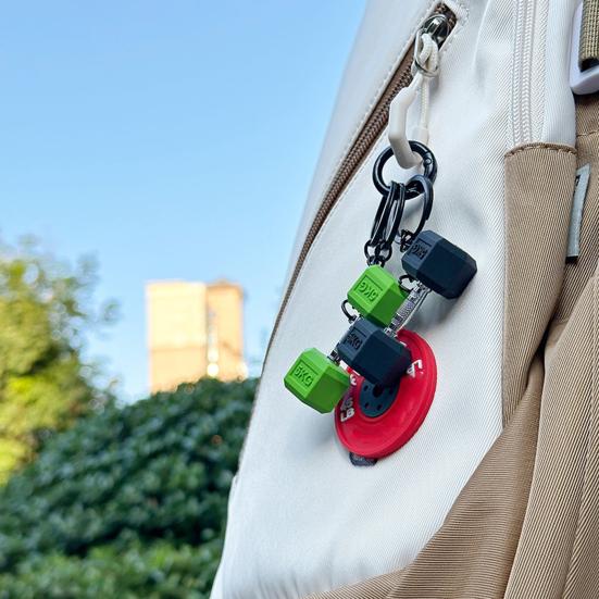Mini Dumbbell Pendant Keychain Bag Cell Phone Wallet Durable Decorative Keyring Handbag Car Decoration Accessory