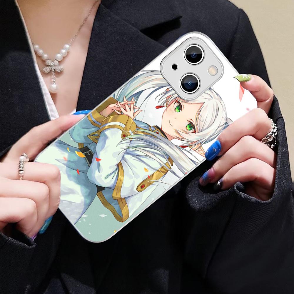 Hot Japan Anime Comics Frieren Phone Case For IPhone 14 13 12 Mini 11 Pro XS Max X XR 14 Plus Tempered Glass Cover