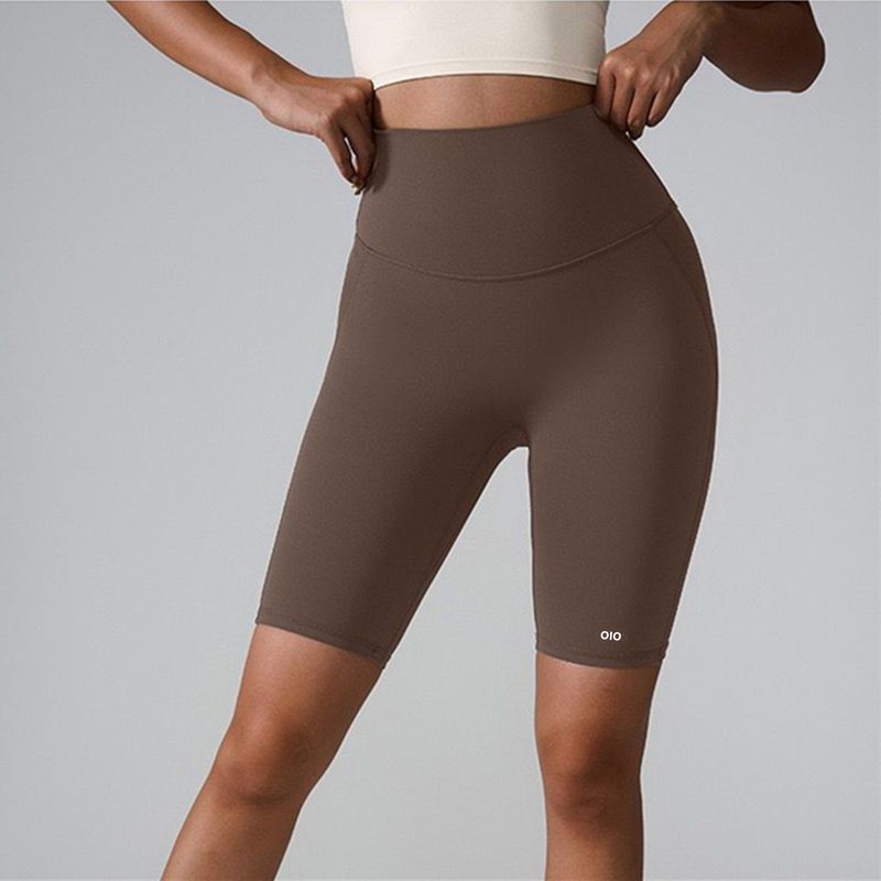 Oiob Nude Feel Yoga Short-Length Pants Women's High Waist Hip Lifting Sport Tights Cycling Running Training Fitness Short Pants
