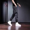 Tooling Pants Men's Autumn New Splicing Contrasting Casual Pants Gray Loose Wide-leg Tied Men's Trousers