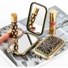 2 Pcs Vintage Foldable Makeup Mirror, Portable Cosmetic Pocket Mirror, Double Sided Butterfly Peacock Vanity Mirror, Metal Compact Small Folding
