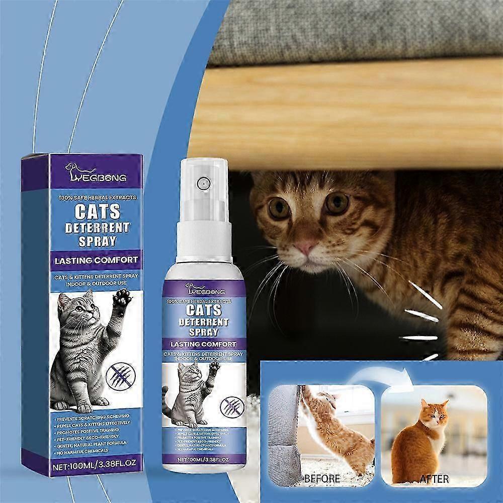 1-3pcs Cat Deterrent Spray, Stops Cats from Peeing & Scratching, Lemon & Coptis, Safe for Furniture