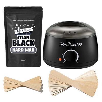 Jesus Titan Black Warmer Kit B + Waxing Kit Set for All Areas, 200g, 1 Set