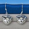 Charming 925 Sterling Silver Exquisite Hollow Heart Zircon Earrings Women's Fashion Wedding Party Jewelry