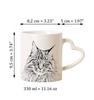 Maine Coon - cat mug, adorable heart-shaped handle mug, universal gift from Art-Dog brand
