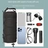 Large Capacity Adjustable Bicycle Handlebar Bag - Black Multi-Compartment Front Frame Tube Bag with Handlebar Mount, for Cycling