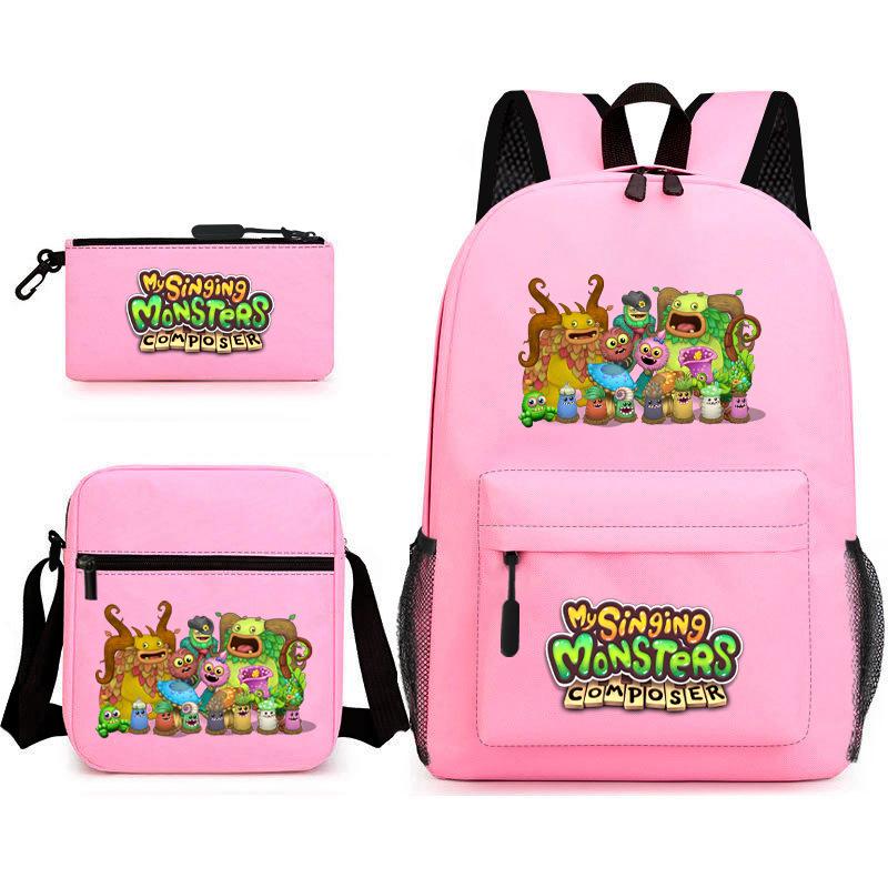 2024 New Monster Concert Starry Sky Backpack My Singing Monsters Elementary School Bag Three-piece Set