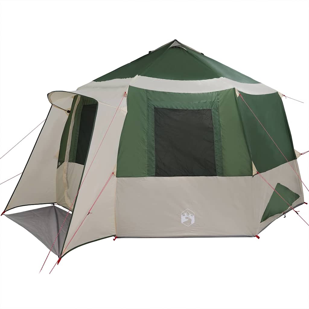 Cabin Tent 12 Person Green and White 405 x 405 x 273 cm