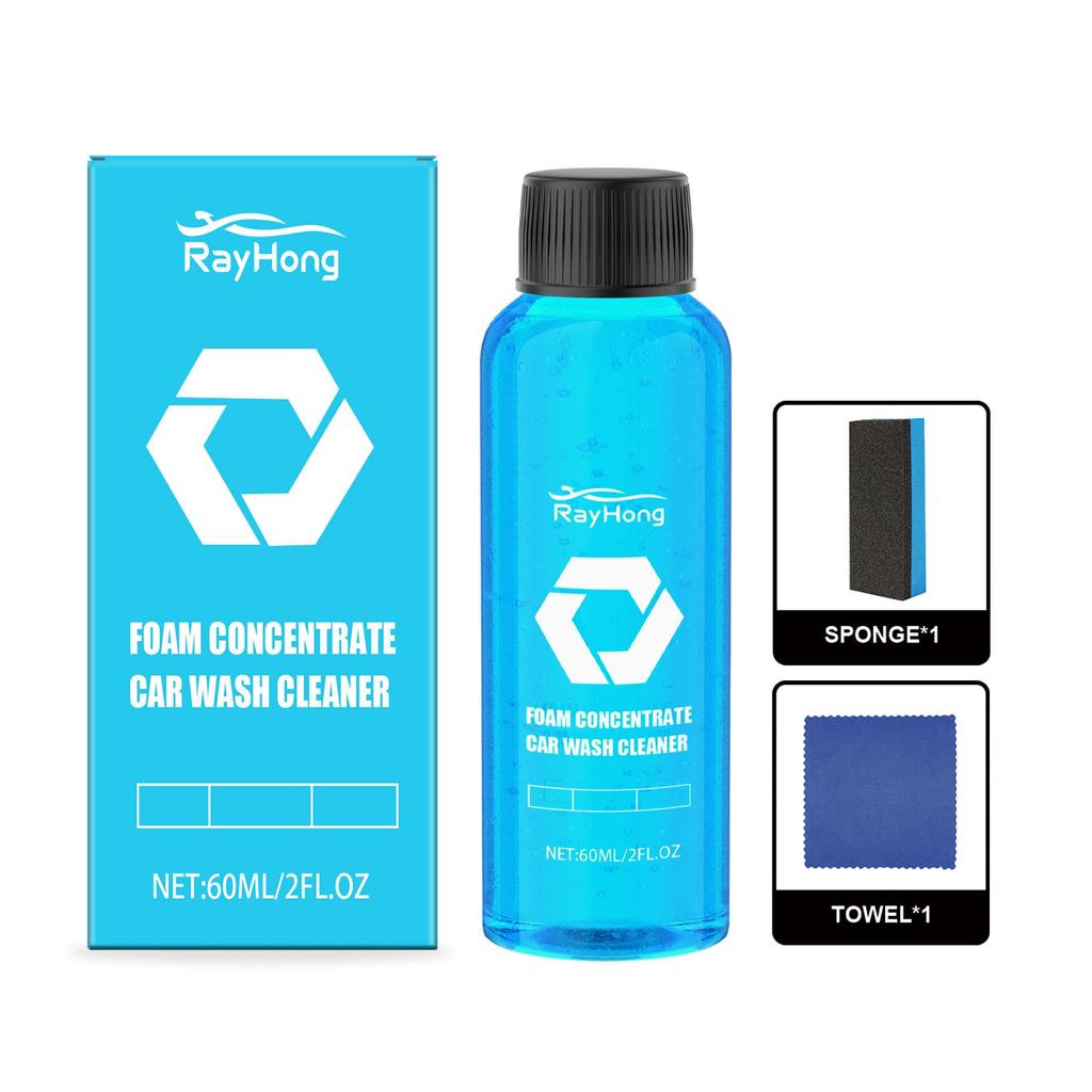 Rayhong Car Wash Cleaner, Car Cleaning and Polishing Waterproof and Stain-Resistant 2-in-1 Universal Cleaning Agent 60ml