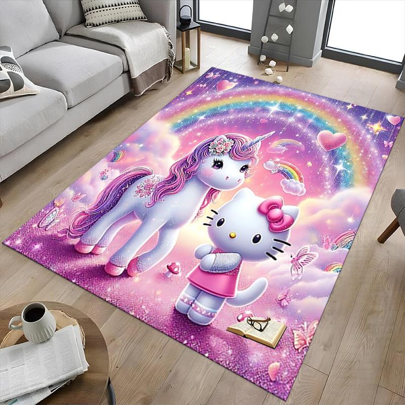 1pc Unicorn Hello Kitty Carpet Office Rug Outdoor Mat Home Decor Area Carpet Festival Gift Office desk chair carpet