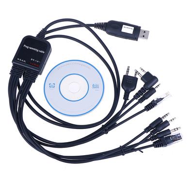 Cable de programación USB 8 en 1 para computadora, para radio de automóvil y walkie talkie portátil