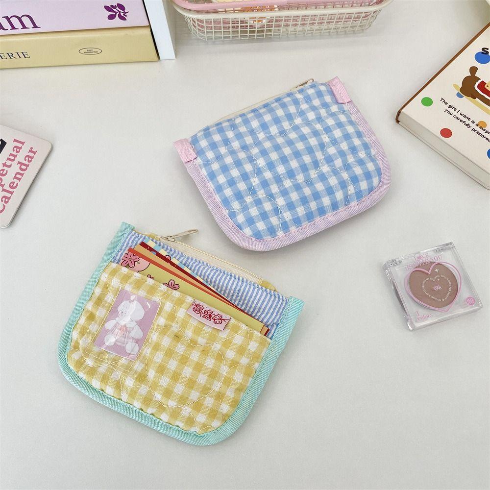 Cute Portable Coin Purse Multifunctional Lightweight Wallet Card Holder Zipper Small Storage Bag Students