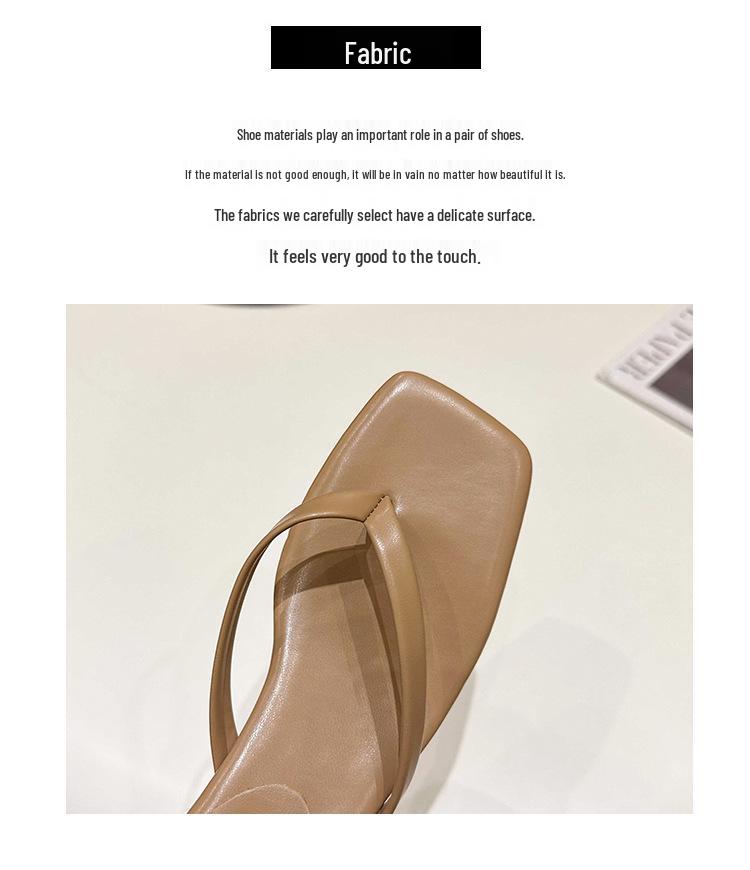 2024 Women's Summer European & American Style Stiletto Heel Flip-Flops with Square Toe
