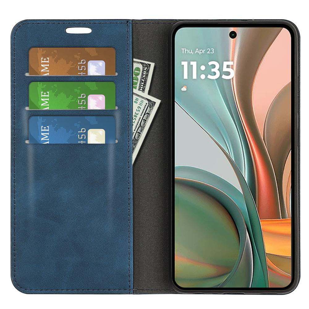 

For Motorola Moto G75 5G Case Skin-Touch Leather Wallet Phone Cover Grey