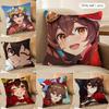 Amber Cute Genshin Impact Cushion Cover Silky Short Plush Invisible Zipper Dustproof Sofa Pillow Case For Home Decor