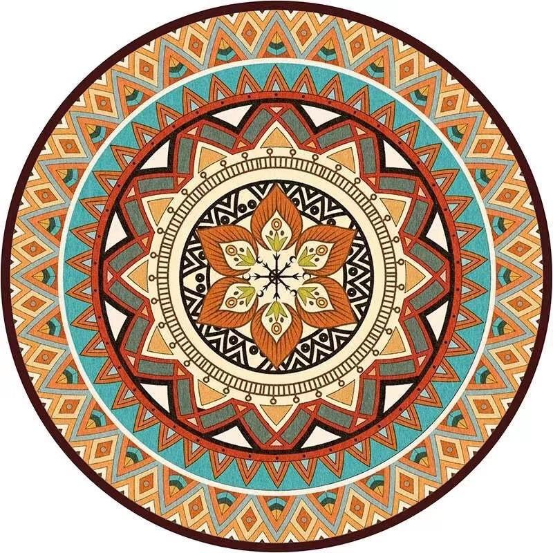 

Круглый ковер Американский богемный балконный подвесной стул Компьютерный вращающийся стул Круглый напольный коврик 140*140cm коричневый