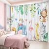 Niedlicher Cartoon Grüner Wald Wildtiere Dicke Verdunkelungsvorhänge Schlafzimmer Wohnzimmer Fenster Hohe Verdunkelung Drapierung 2 Stück Neues Muster
