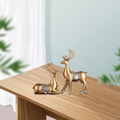 2 Hirschstatuen, Skulpturen, Kunstharzfiguren, Dekor, Liebesfiguren, Ornamente für Büro und Zuhause