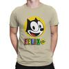 T-shirt da uomo per fan Cotone puro Fantastici T-shirt Girocollo F-Felix il Gatto Cartoni Animati Magliette a Manica Corta Top Stampa