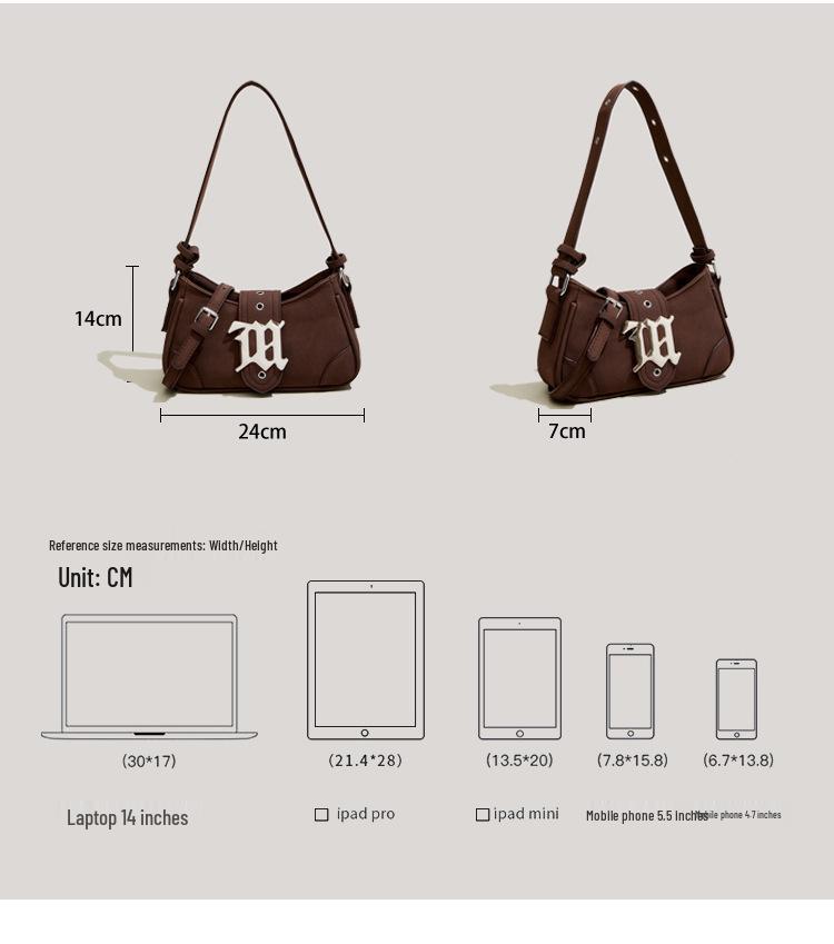 Retro Suede Baguette 2023 Y2K Spicy Girl Underarm Crossbody Handbag for Women