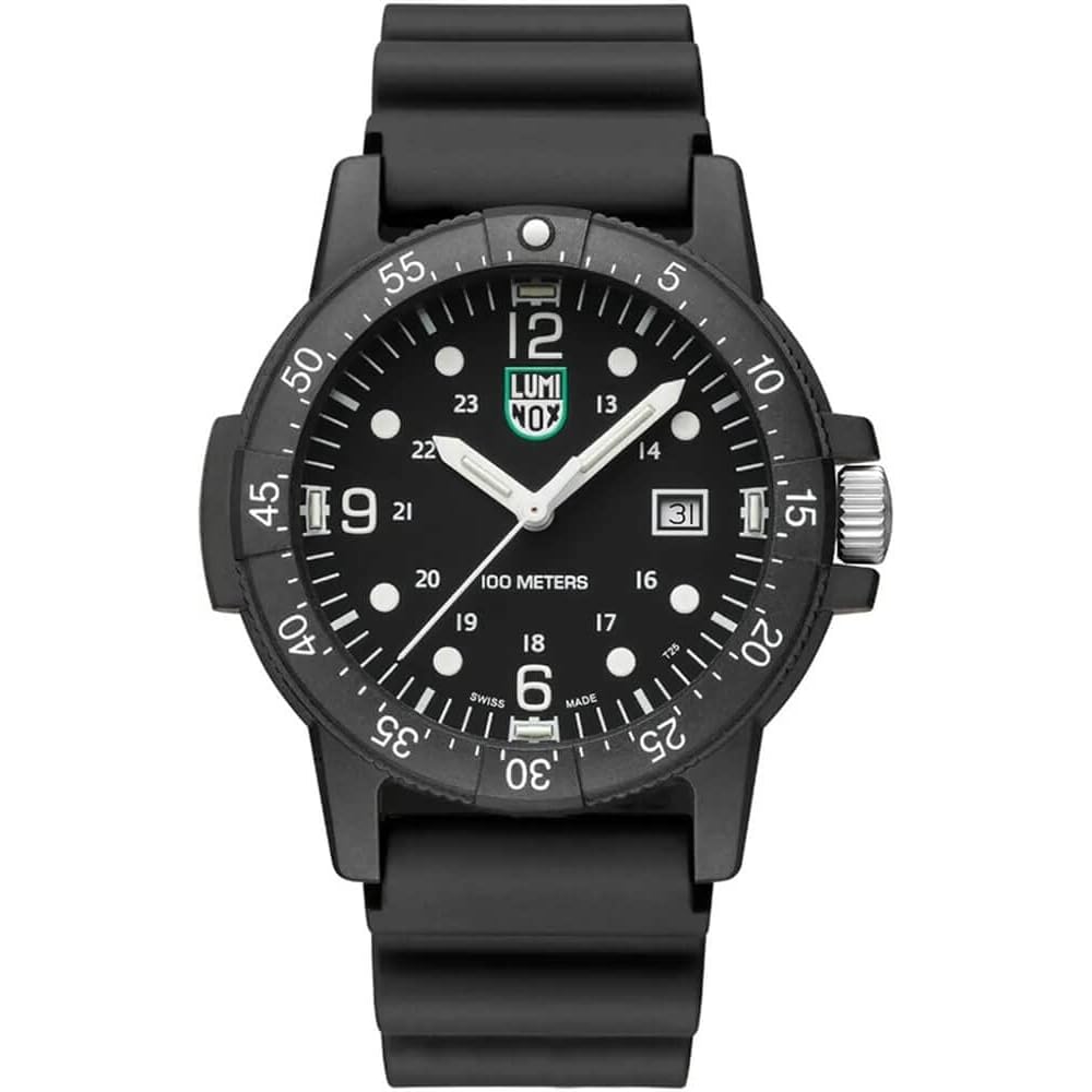Часы Luminox Sea Bass Carbonox Зеленый Логотип 44мм Черные Швейцарские Изготовлены Параллельный Импорт