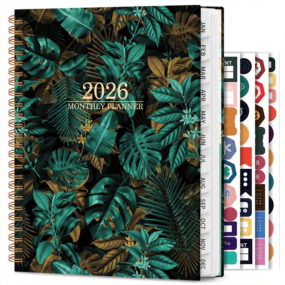 2026 Cross-Border English Flower Planner: Daily Schedule, Work Efficiency, Christmas Gift