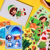 6 Pack Christmas Creative Diy Puzzle Face Changer Sticker Elk Crystal Ball Elf Game Guka Collage