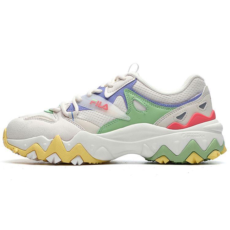FILA Fellow Okeman 2 Synthetic Leather Comfortable Lightweight Low-Top Casual Shoes Women sneaker White Green Purple F12W211131FJJ