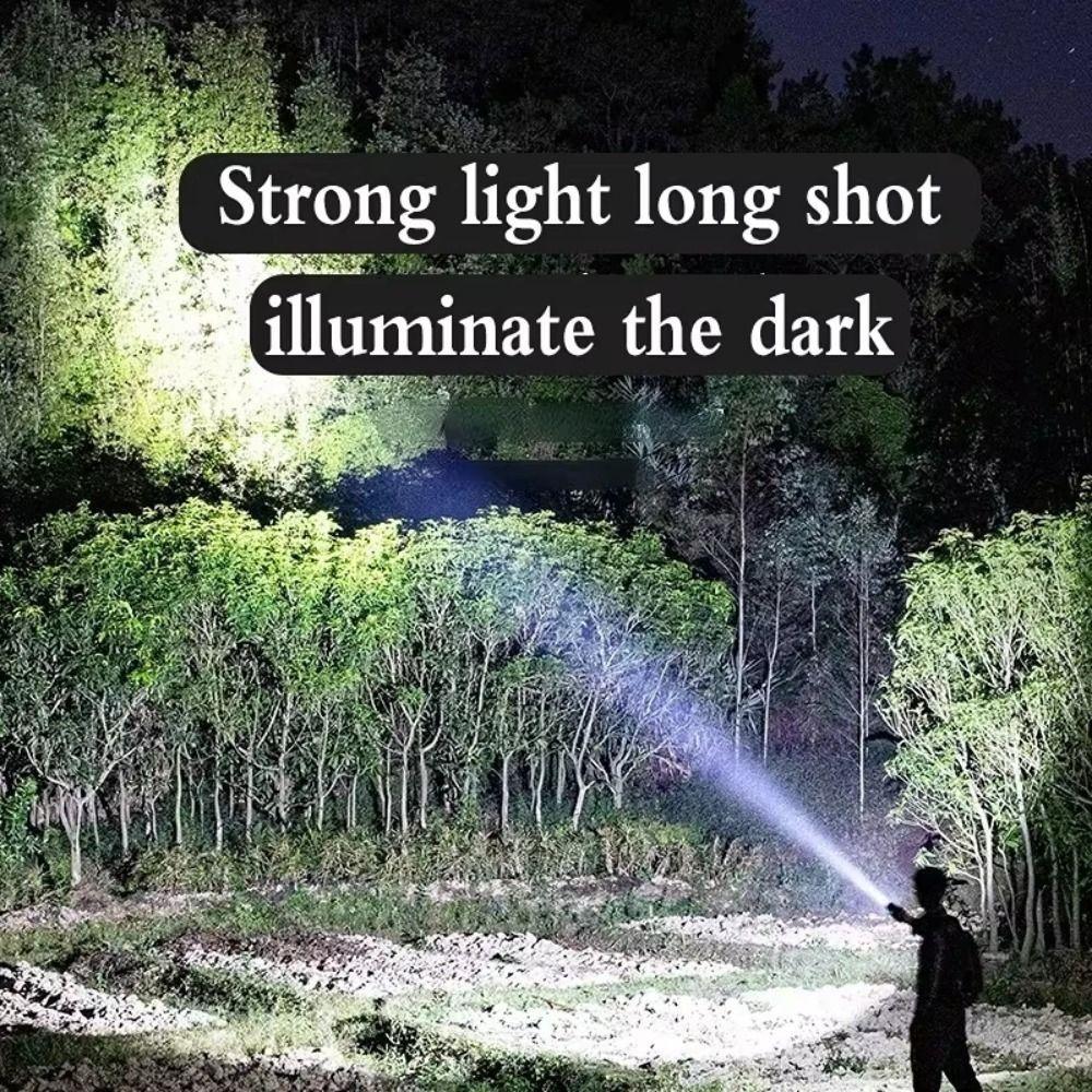 Red Blue Warning Light Super Bright Torch Waterproof Rechargeable Flashlight  Camping