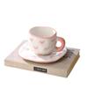 Ceramic Heart Cup and Saucer Set – Stylish Coffee Gift for Couples