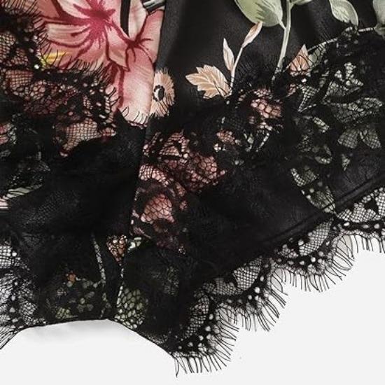 GMXIA Ladies' Pajama Four-piece Set, Lingerie, Large-sized Home Wear, Lace Pajama Sets