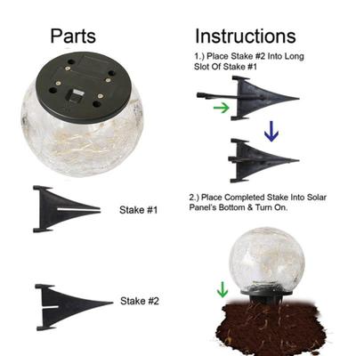 Solar Crackle Ball Garden Light - Outdoor Patio & Lawn Lighting