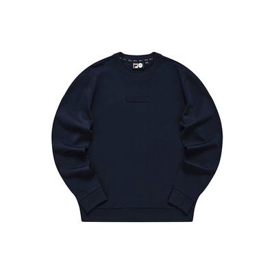 Solid Color Casual Crew Neck Pullover Sweatshirt Men Sweatshirt Navy T51M941225ANV