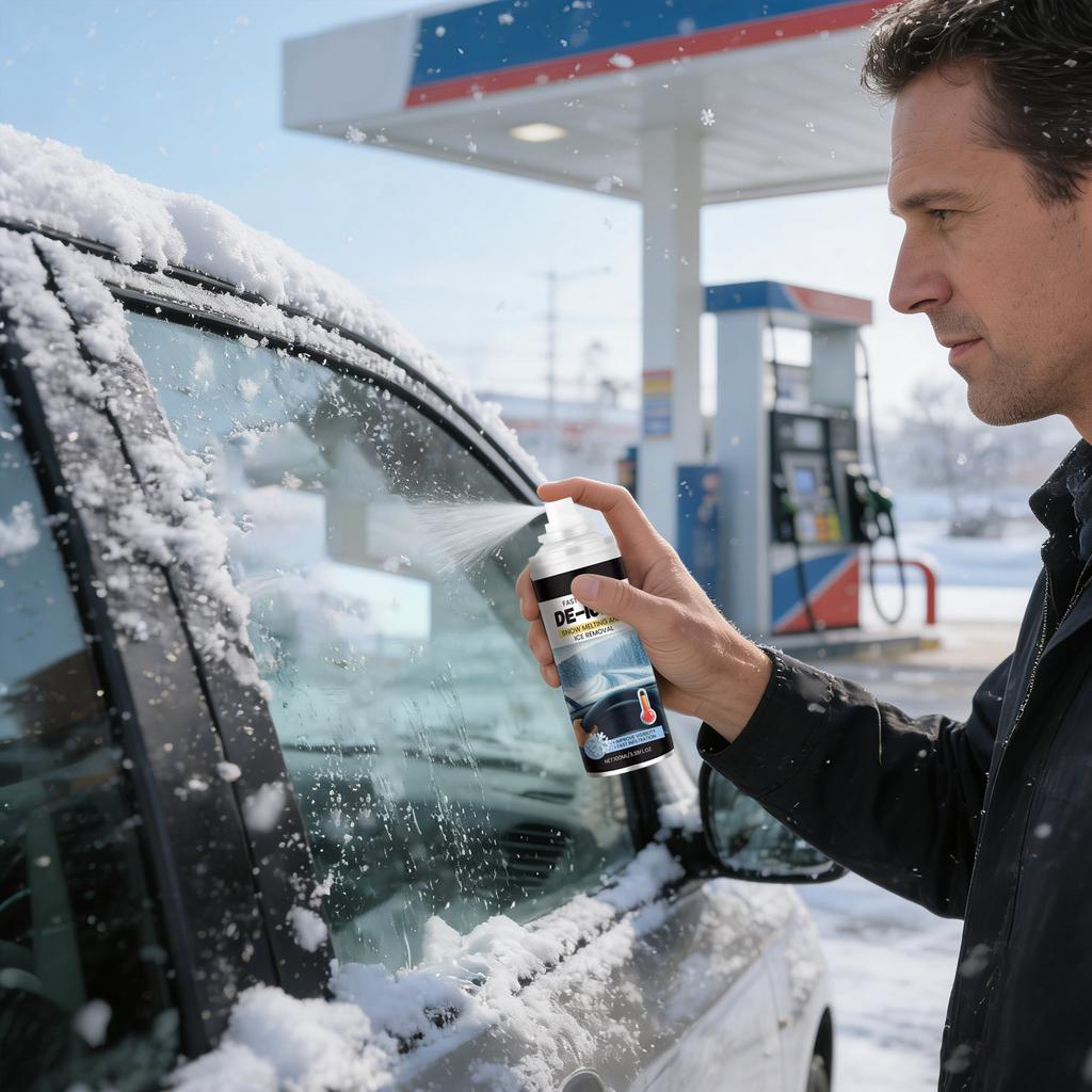 Fast Acting -Icer Spray  100ml Ice & Snow Melting Spray For Car Windshields  & Mirrors  Quick Ice Removal To Improve Winter Driving Visibility 100ml