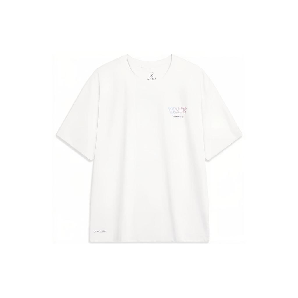 Li-Ning Wade Series Letter Print Ice-Sense Loose Short-Sleeve T-shirt Unisex Tops Standard-White AHST333-2