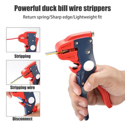 Self Adjusting Wire Stripper with Depth Stop Non-Slip Handle Ergonomic Design