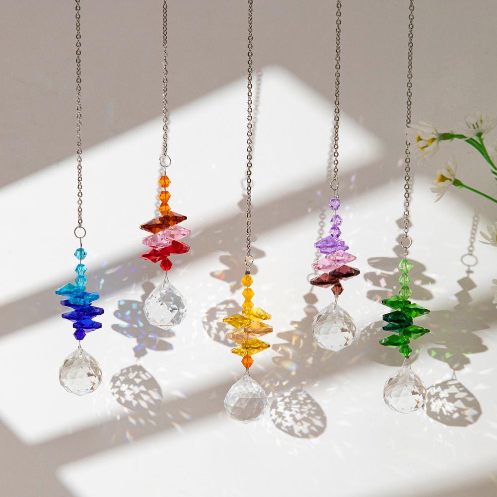 Faux Crystal Sun Catcher Crystal Prism Sun Catcher for Home Garden Decor Healing Rainbow Maker Window Ornament Unique Gift