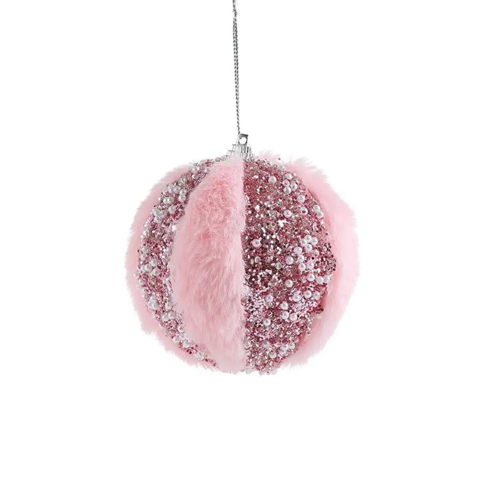 Exquisite Pink Christmas Tree Ornaments Foam Ball Xmas Tree Hangings Petal DIY Xmas Tree Hanging Xmas Decorations