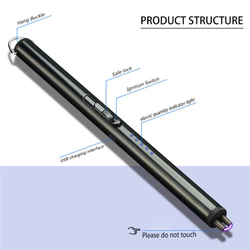 Usb Rechargeable Arc  Lighter Lightweight Hook Design Smart Chip Strong Wind Resistance Plasma