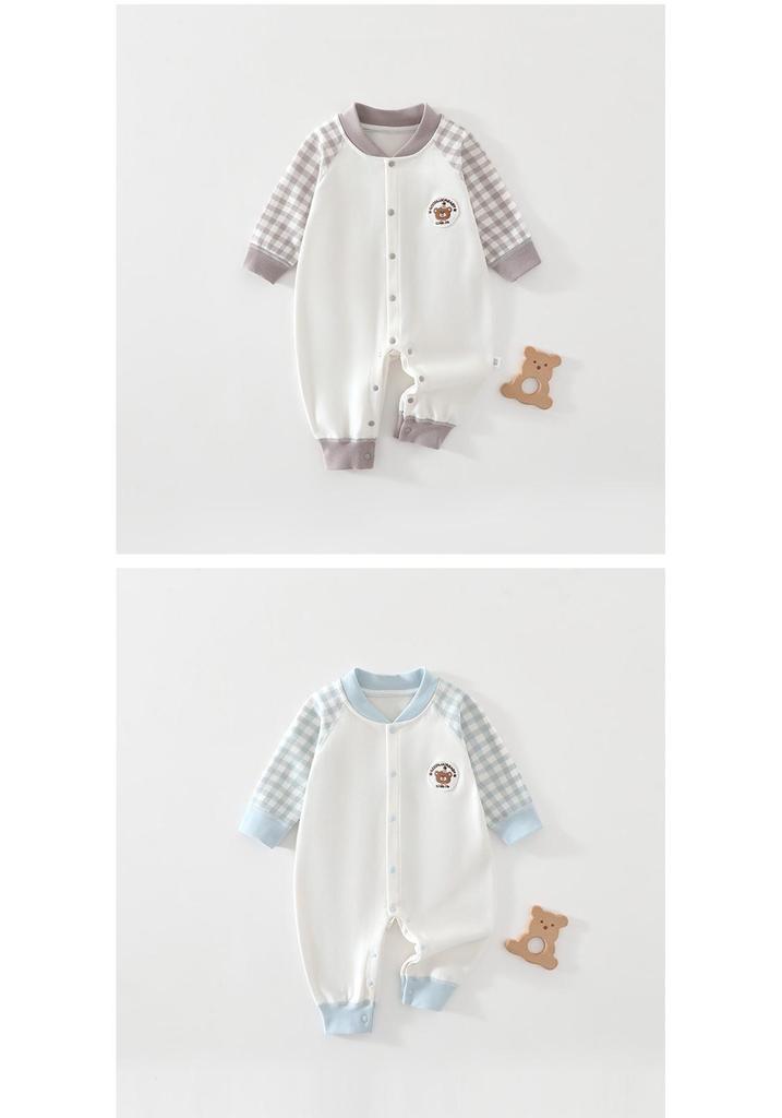 Four Seasons Birthday Bear Newborn Bodysuit - Pure Cotton Baby Belly Protection Romper Jumpsuit