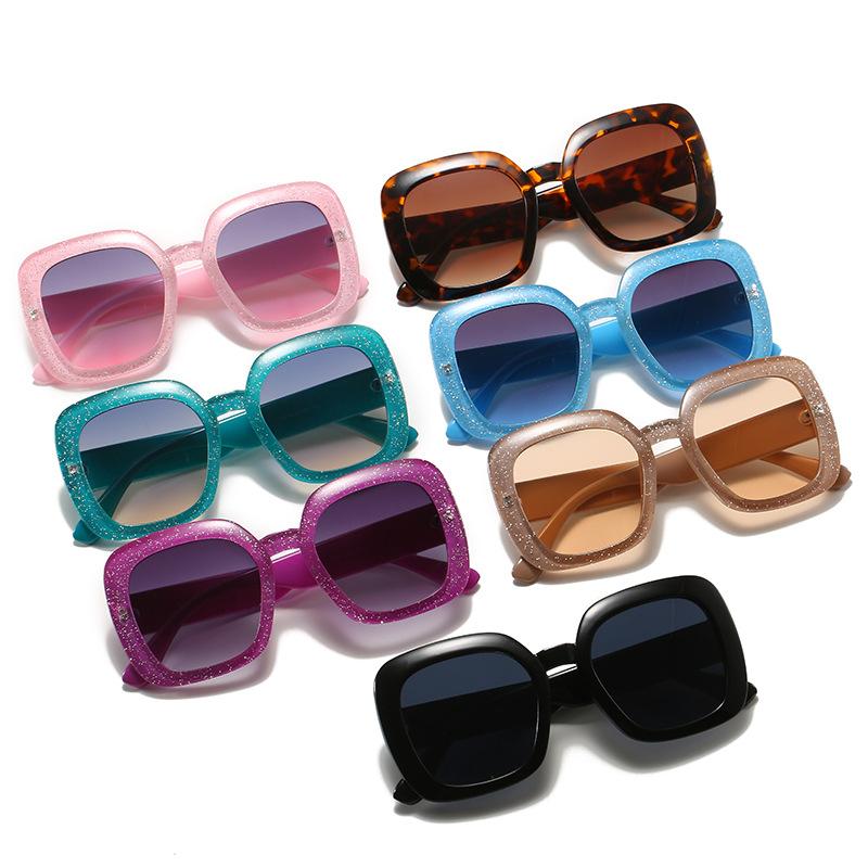 Large Square Sunglasses, Personalized Trendy Square Glasses, Glitter Sunglasses For Women