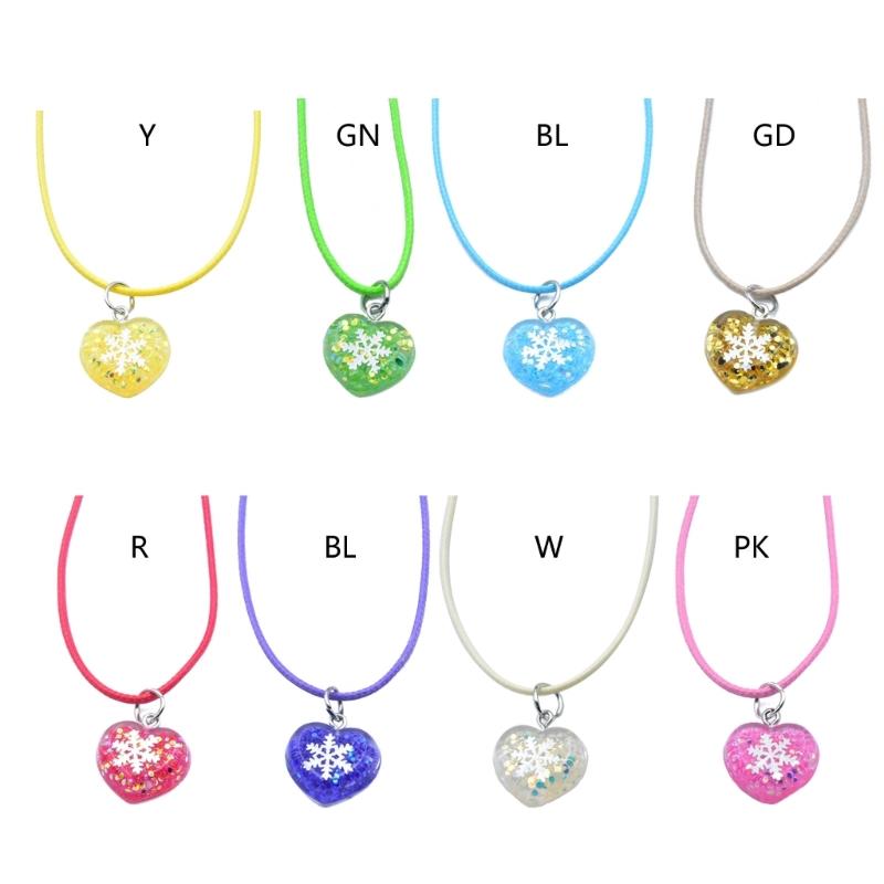 Fashion Acrylic Heart Pendant Necklaces for Women Hot Girls Snowflake Necklace