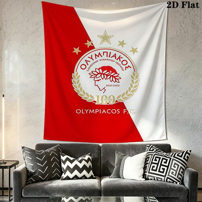 Olympiacos poster Wall Hanging Printed Fabric Blanket Decorative Tapestries for Bedroom Living Room Home Decor