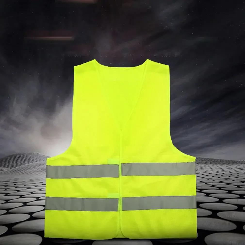 Car Reflective Safety Vest High Visibility Yellow for Traffic Running Cycling Outdoor Sports