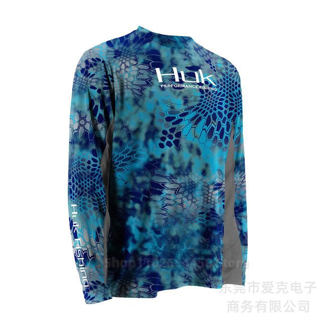 HUK fishing suit sun protection summer outdoor sports long-sleeved Uv protective fishing shirt quick drying top men