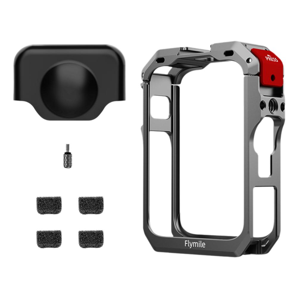 For DJI OSMO 360 Panoramic Camera Rabbit Cage Aluminum Alloy With Silicone Lens Cover Expansion Mount Case Camera Accessories