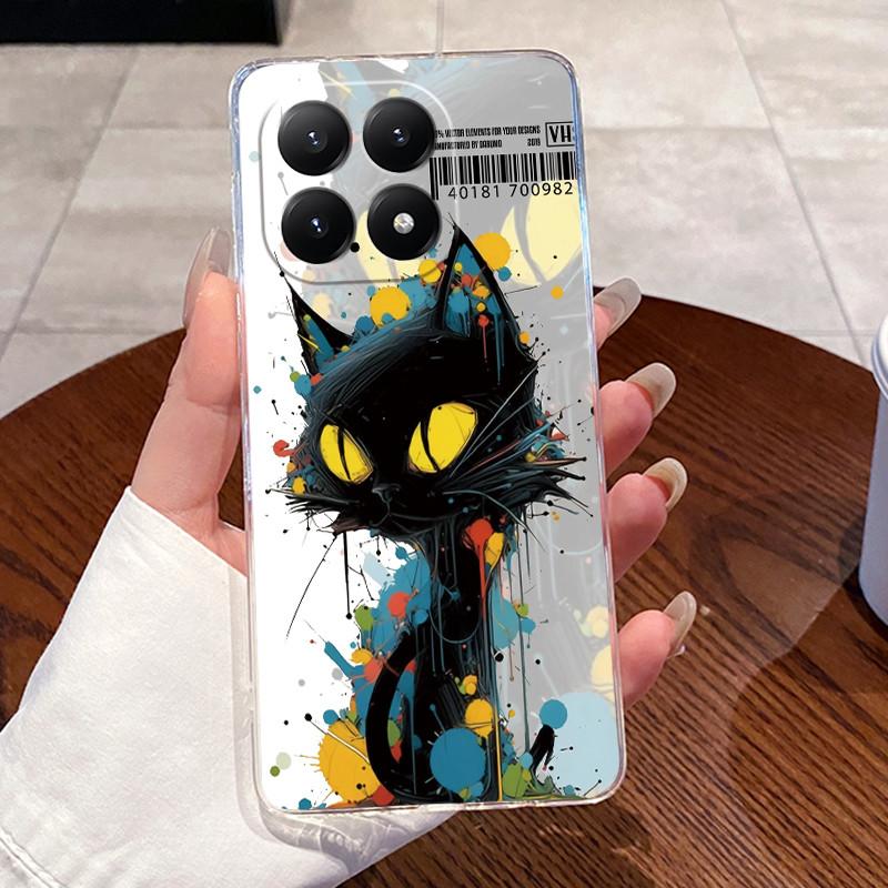 For Xiaomi 15T Case Aesthetic Fashion Cute Cat Astronaut Soft Silicone TPU Back Cover For Xiaomi 15T Pro Transparent Phone Case