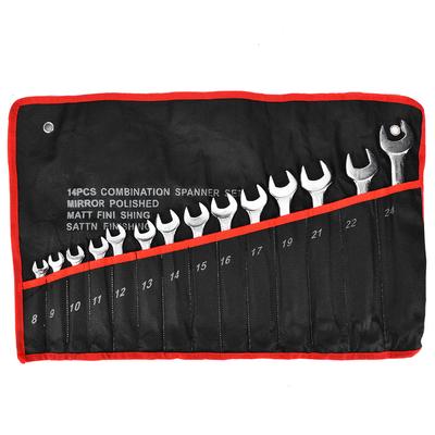 14pcs 824mm Combination Wrench Set Double Head Spanner Nut Driver Repair Tool Kit